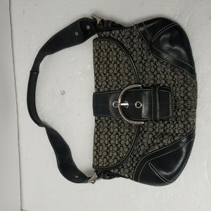 Coach soho mini signature shoulder bag black and grey